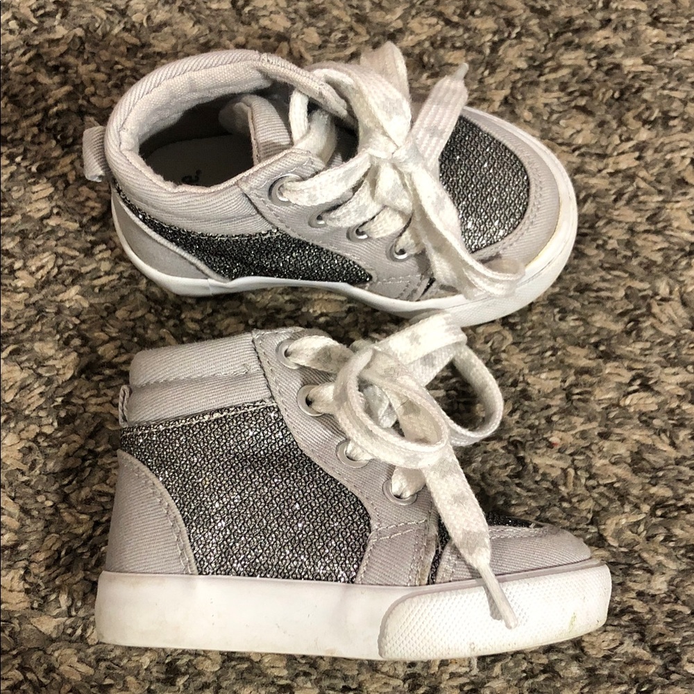 Sparkly Gray and White Sneakers